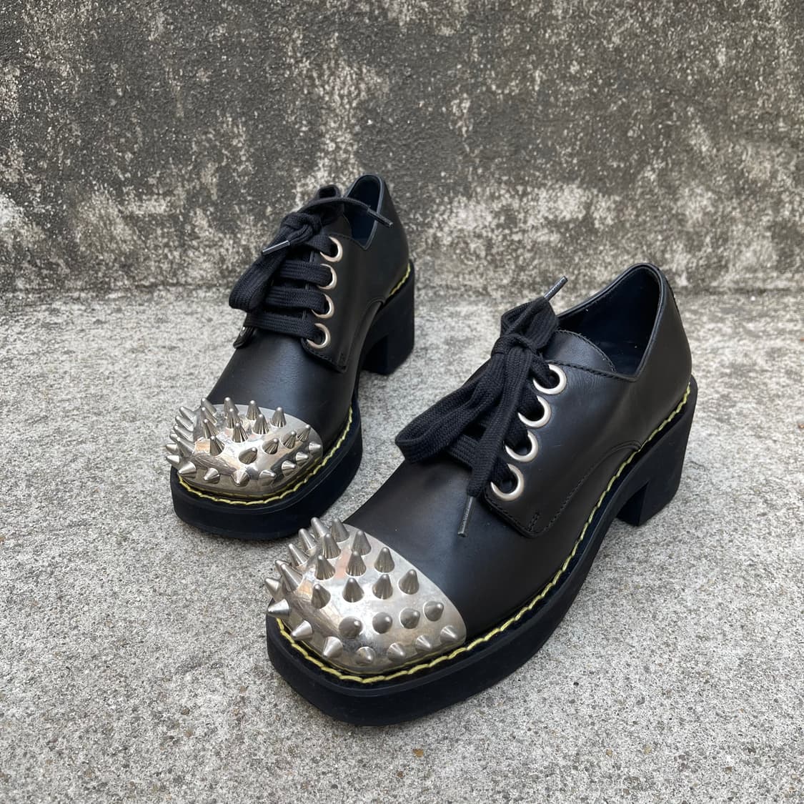 [36] MIU MIU Stud toe derby shoes 상품이미지1