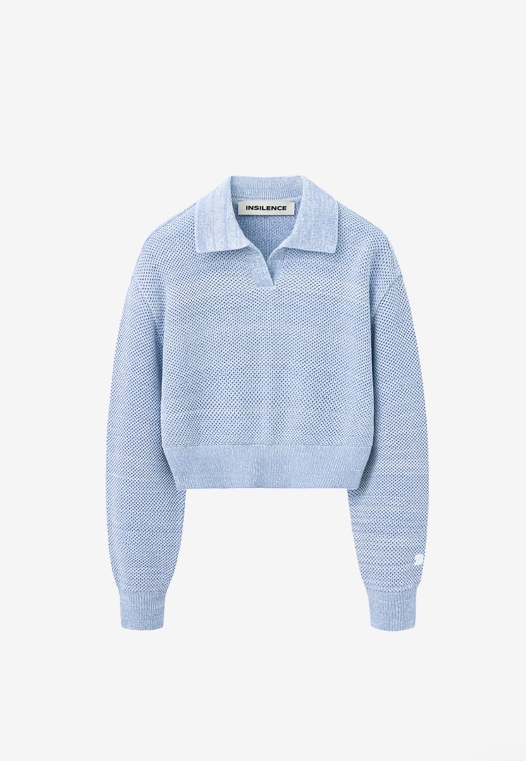 인사일런스 우먼 카라 크롭 니트 BLUE 상품이미지2