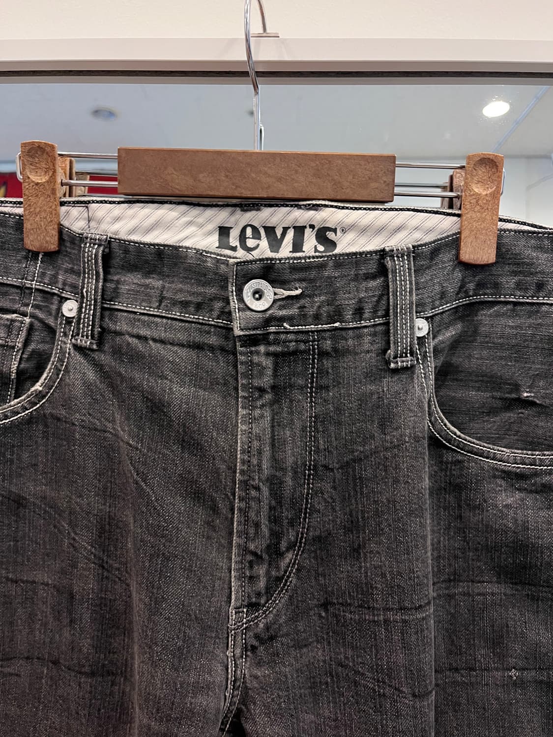 00s Levis 리바이스 흑청 데님 팬츠 (36inch) 상품이미지3