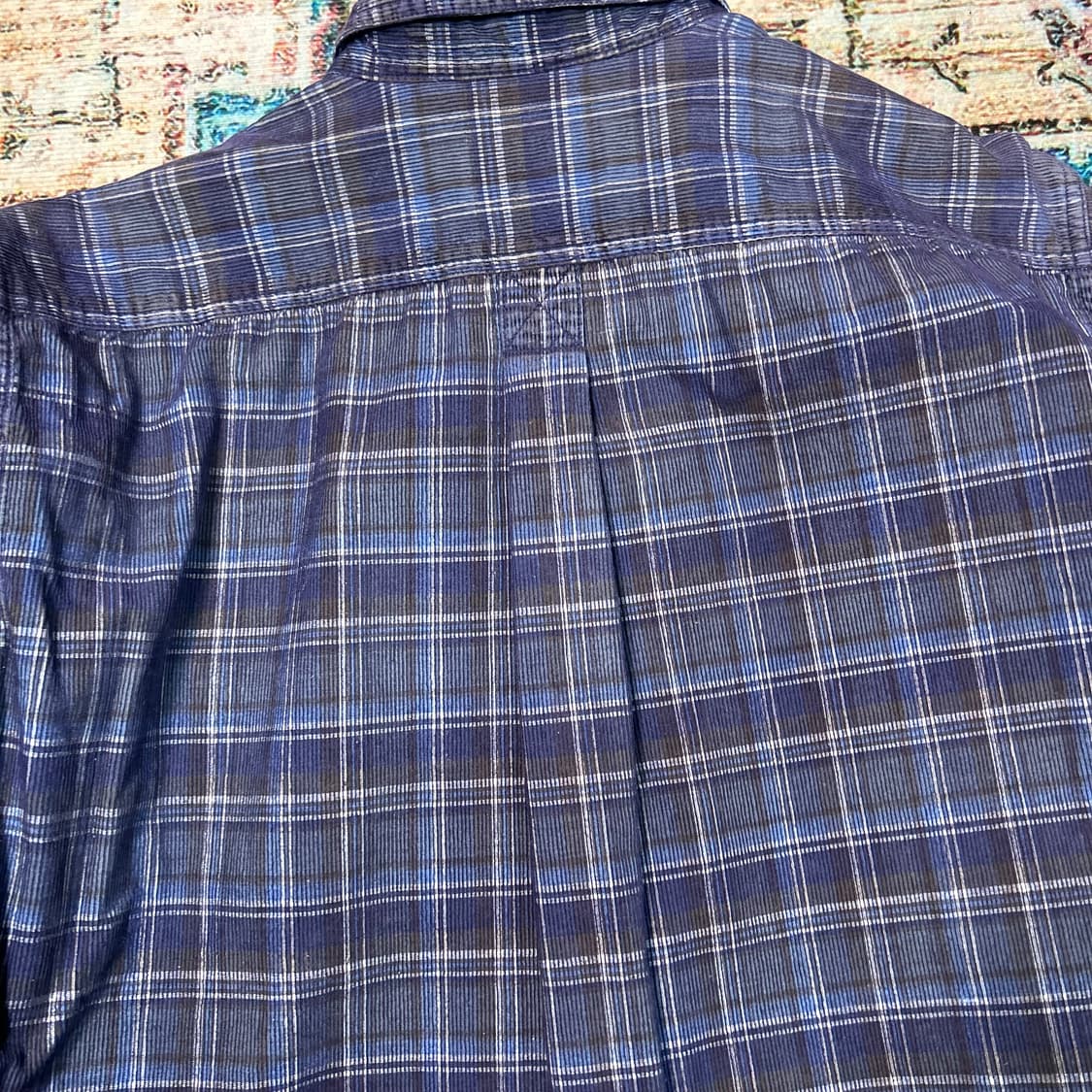 [L]90s 에디바우어 코듀로이 체크 셔츠 상품이미지5