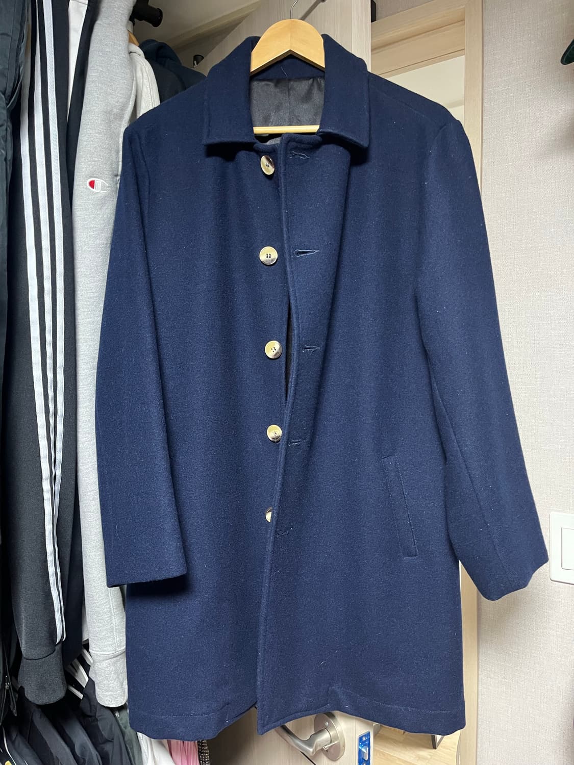 아메리칸어패럴 네이비 싱글 코트 판매 상품이미지1