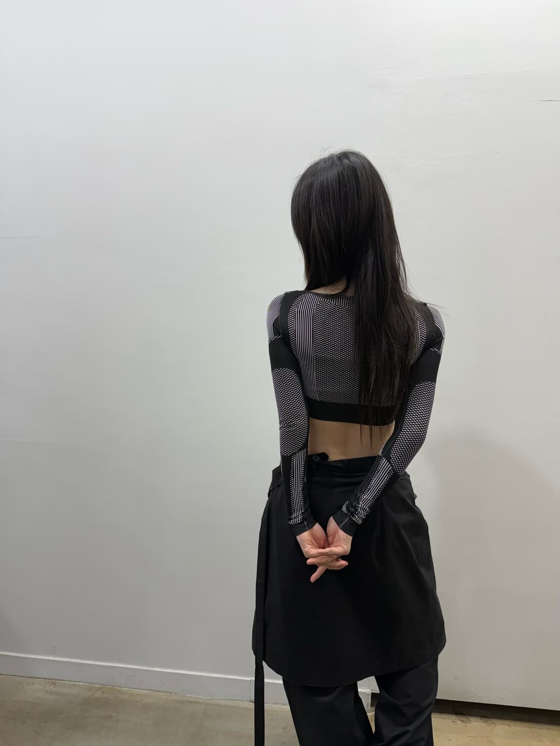 미스비헤이브 크롭 액티브 매쉬탑 상품이미지5