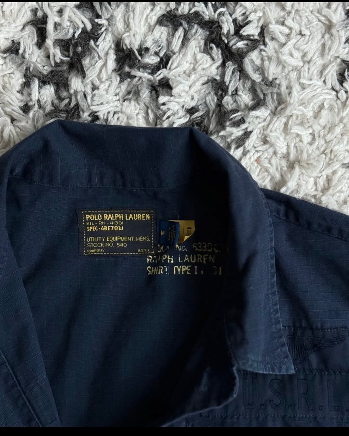 폴로 랄프로렌 - 밀리터리 네이비 립스탑 정글 퍼티그 자켓 새상품 상품이미지4