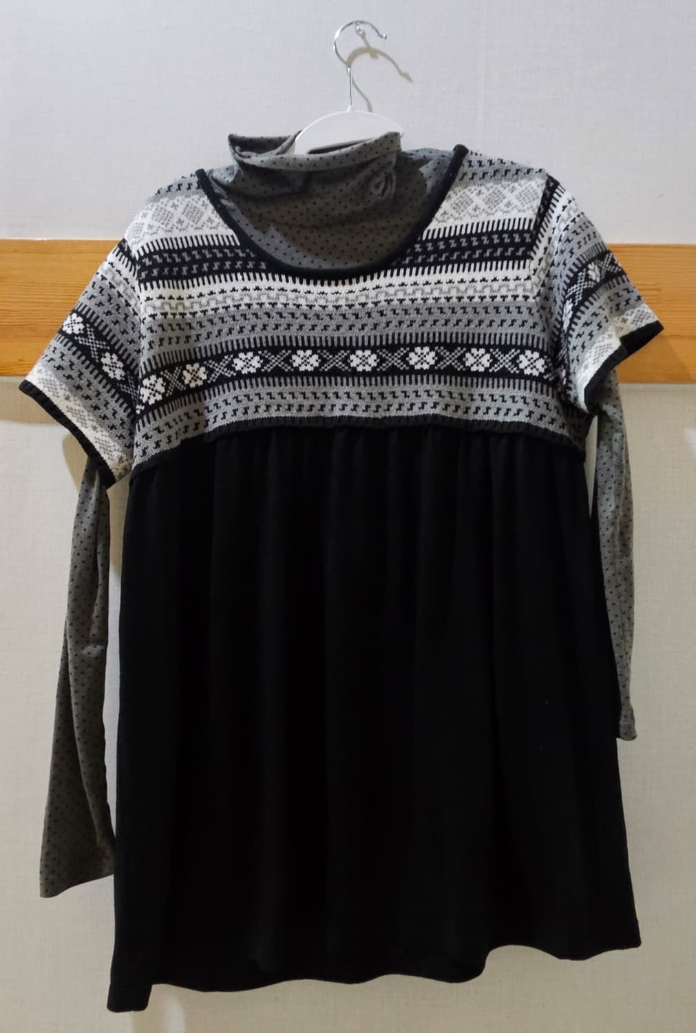 일본 빈티지 무채색 모리걸 도트 후집 셋 상품이미지3