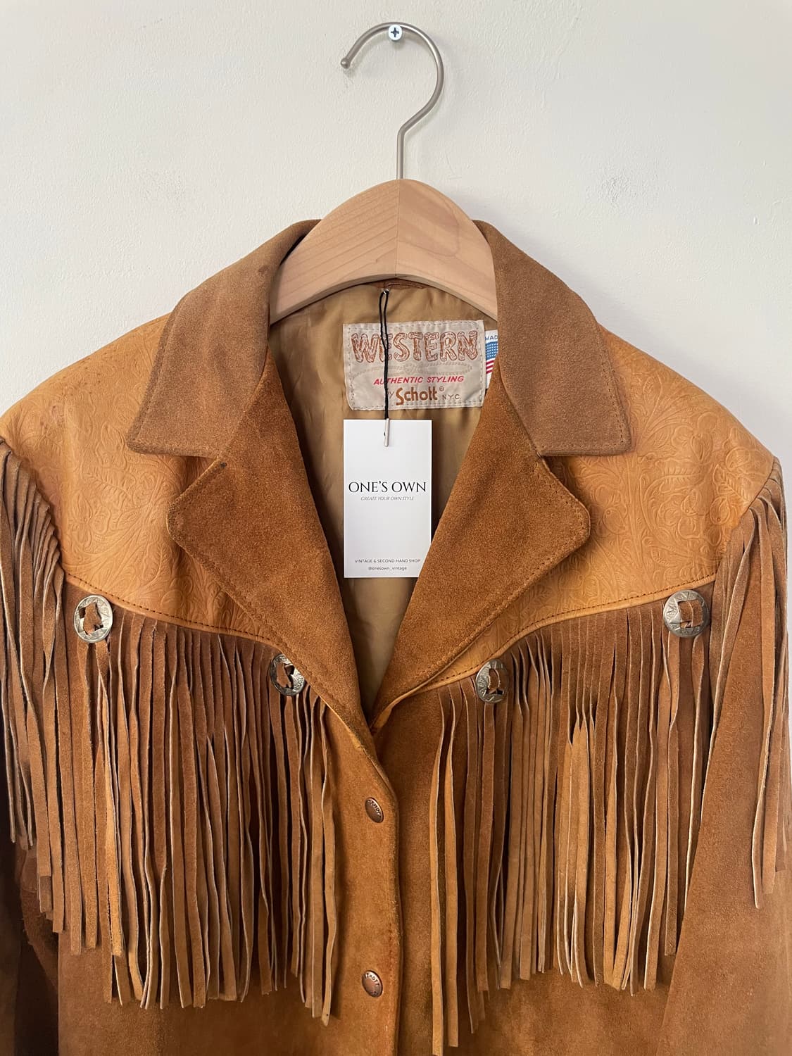 80's~90's Schott fringe leather jacket 상품이미지2