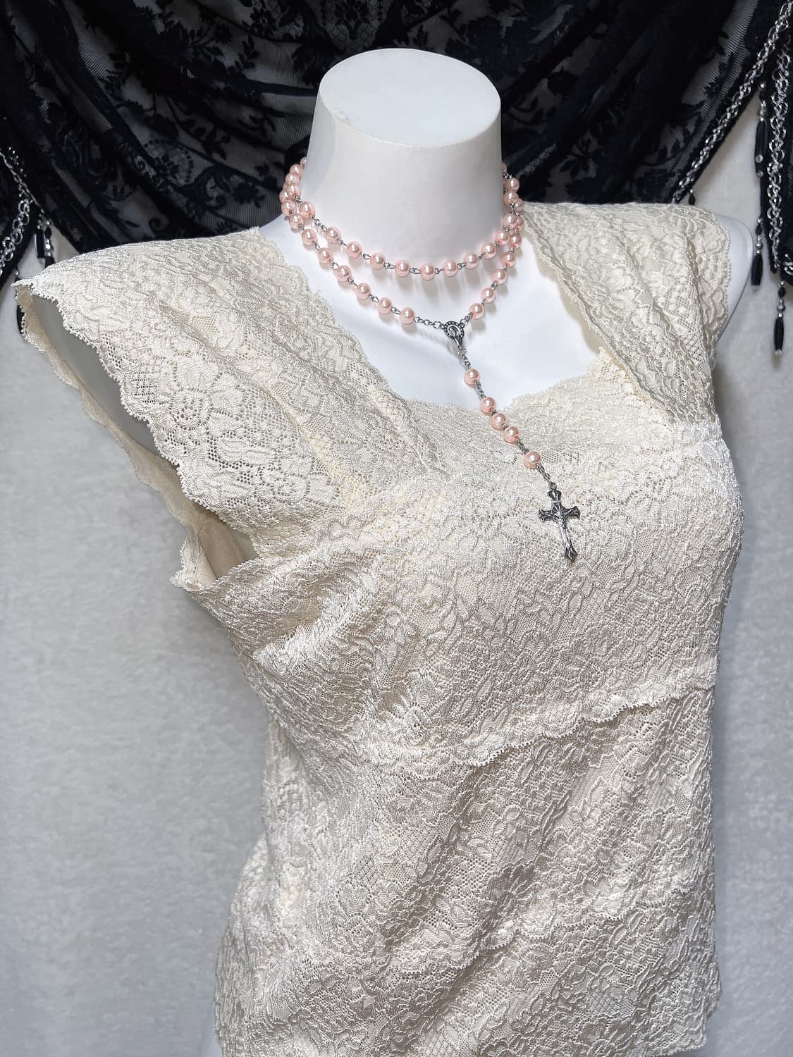 로맨틱고딕 갸루 오리엔탈 레이스 슬리브리스 나시 로걀탑 페어리 핀터 엔틱 상품이미지4