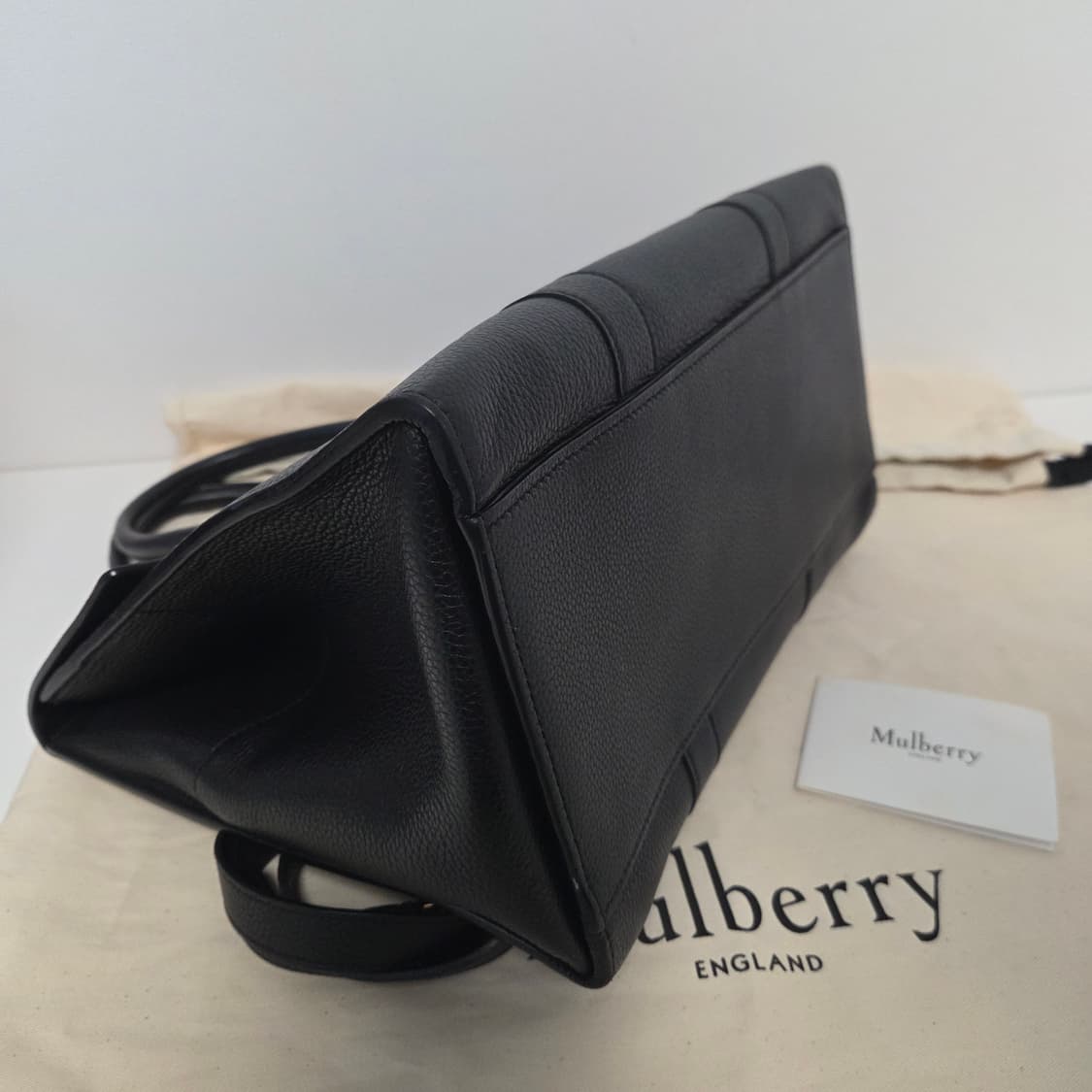 Mulberry 멀버리 정품 뉴베이스워터 금장 블랙 그레인 투웨이 플랩백 상품이미지3