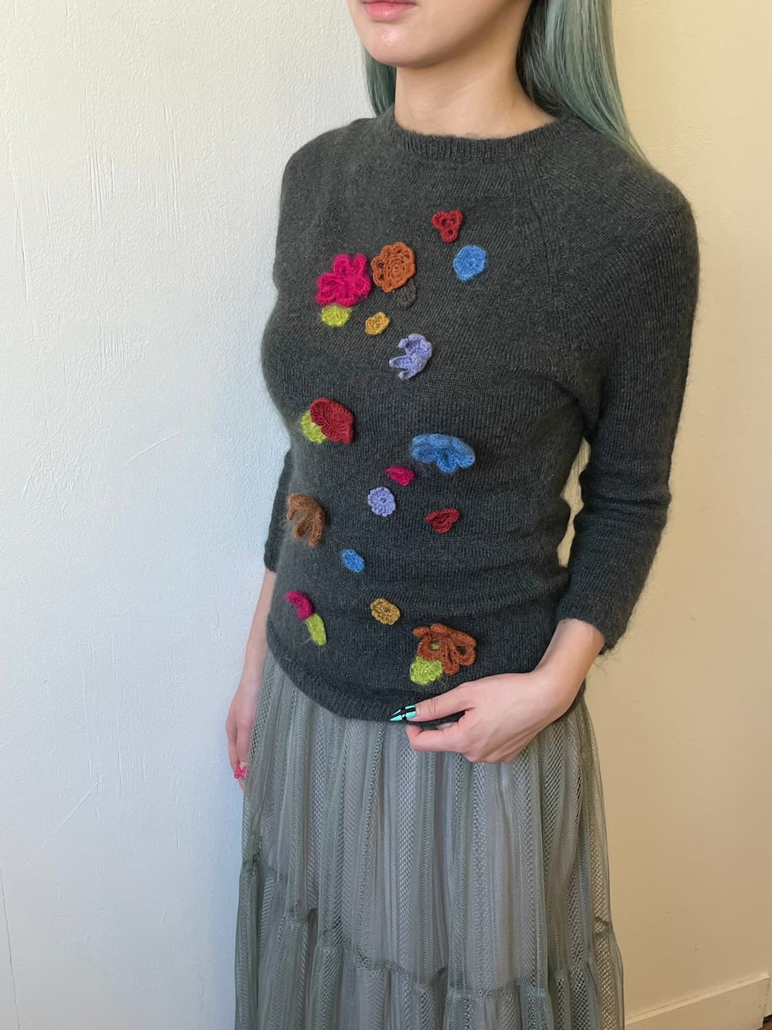 폴스미스 아트 플라워 모헤어 스웨터 상품이미지6