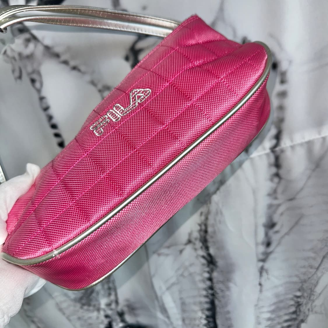 휠라 Y2K 핑크 퀄팅 미니토트백 상품이미지3