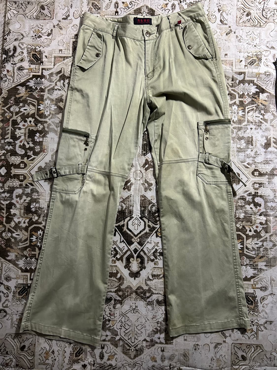 A6UC y2k beige cargo side strap pants 상품이미지4