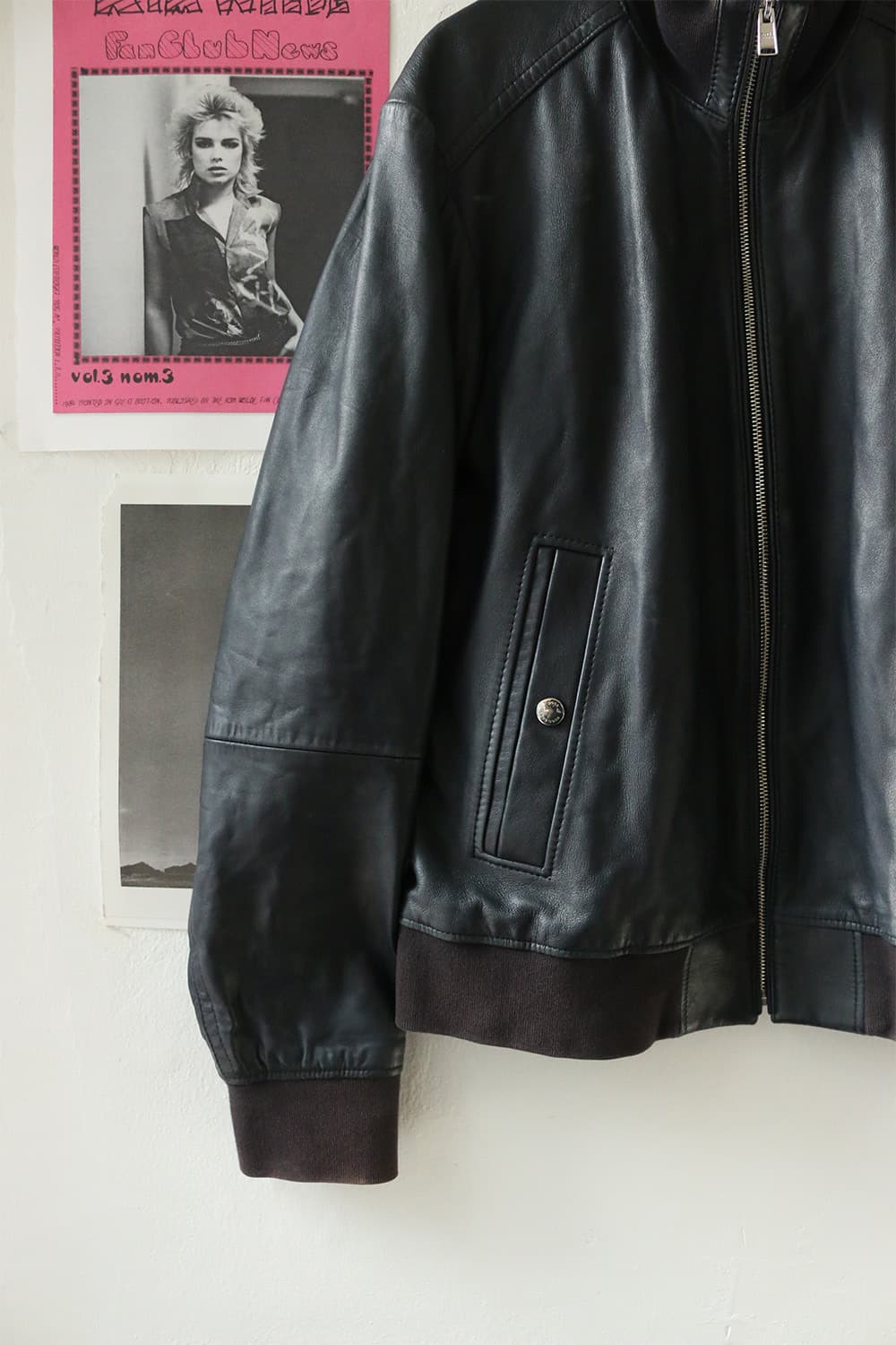 휴고보스 다크블루 램스킨 봄버 자켓 상품이미지5