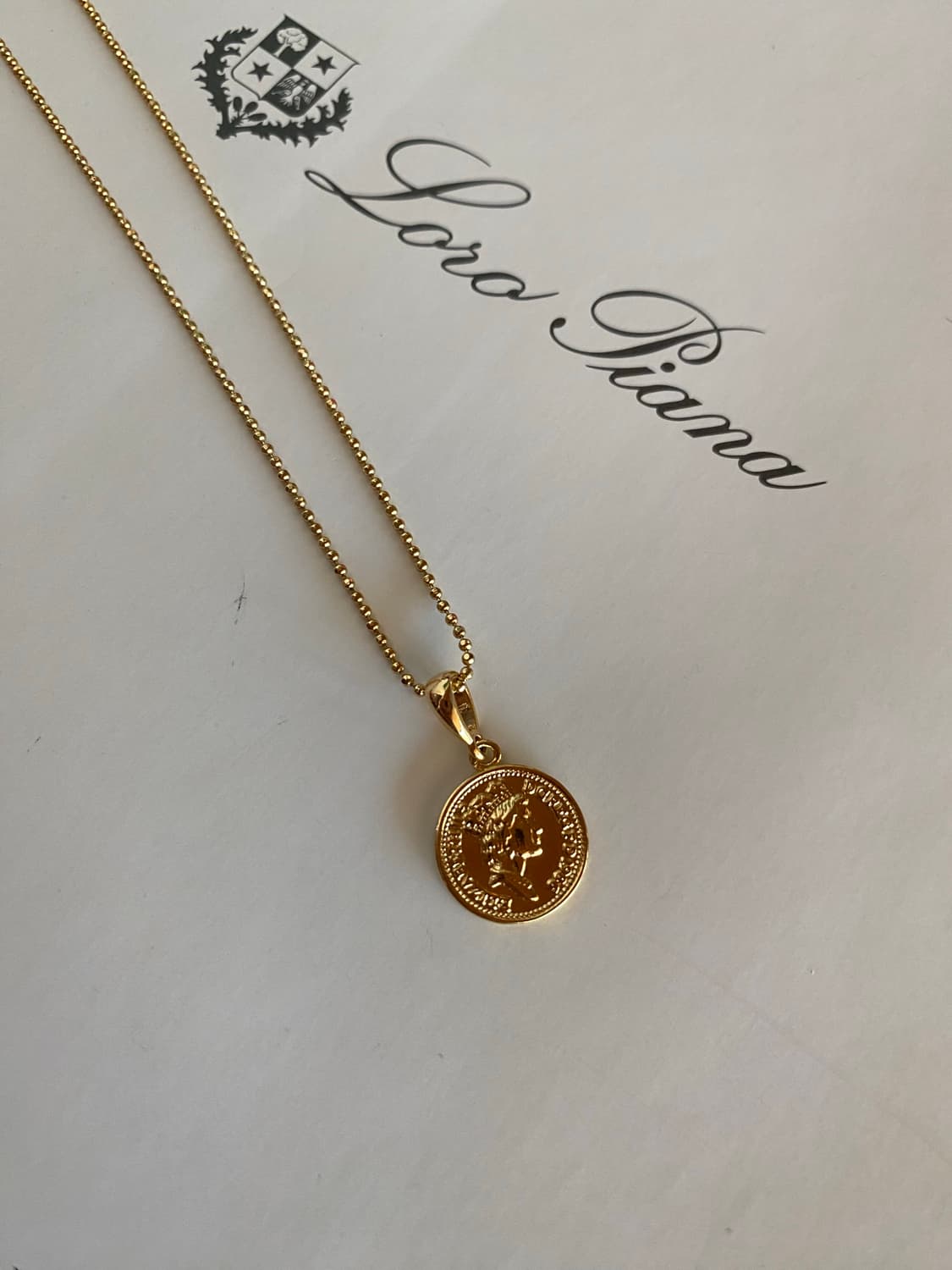 빈티지 금장 코인 팬던트 목걸이 엘리자베스 상품이미지1