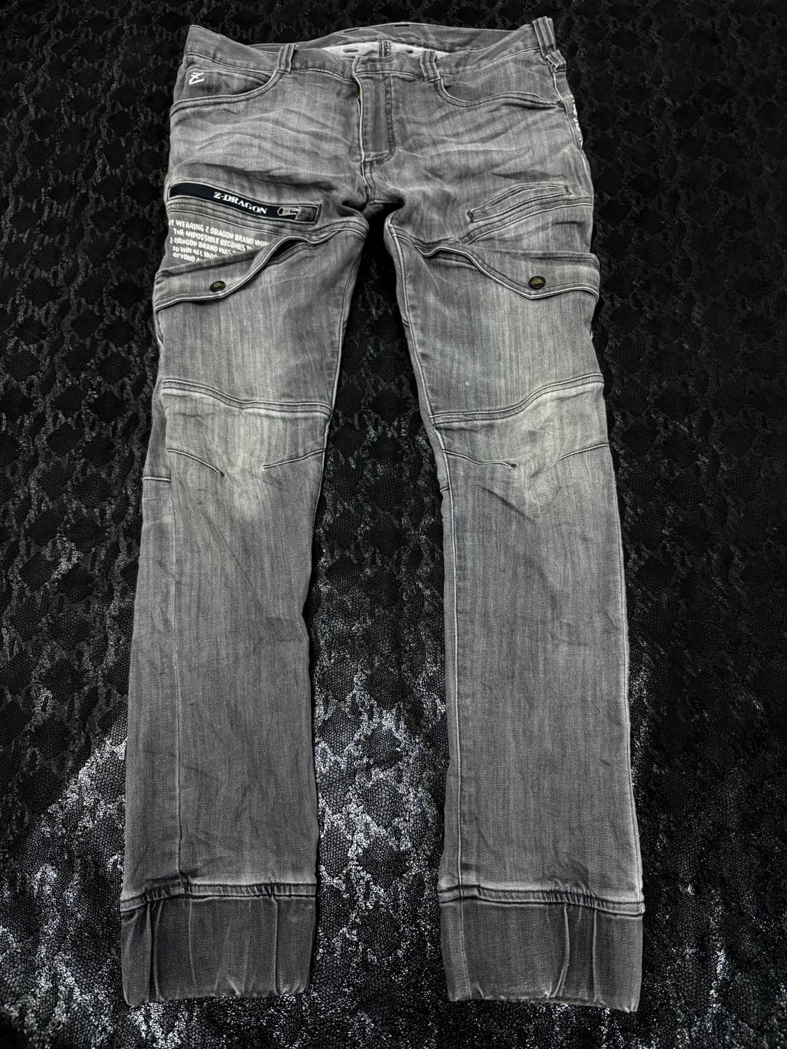 “Vintage” Grey Slim Fit Biker Pants 상품이미지4