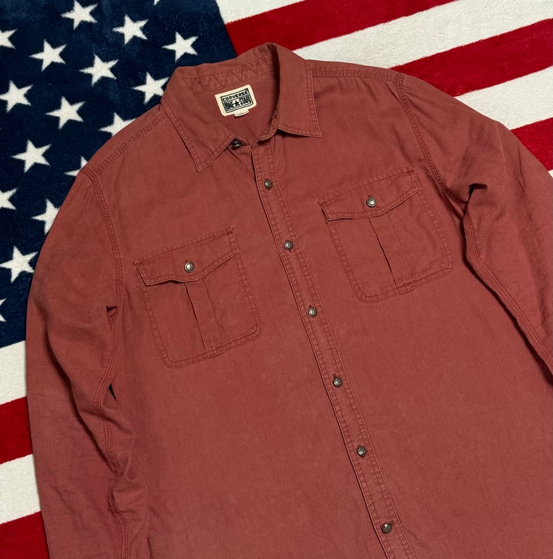 컨버스 빈티지 린넨셔츠 Converse Linen Blend Shirt. 상품이미지4