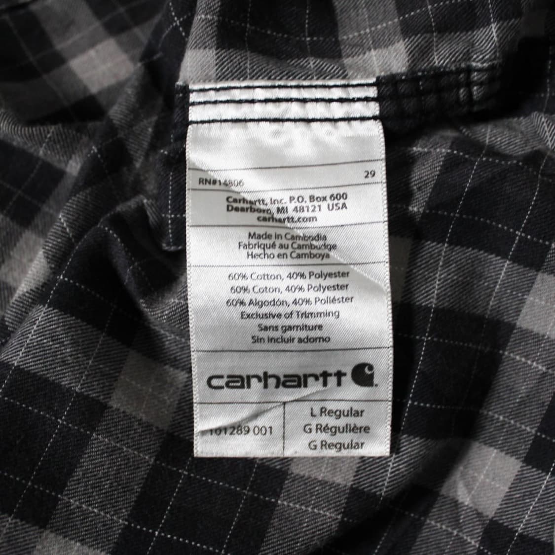 Carhartt 칼하트 그레이 깅엄 워크 셔츠  상품이미지4