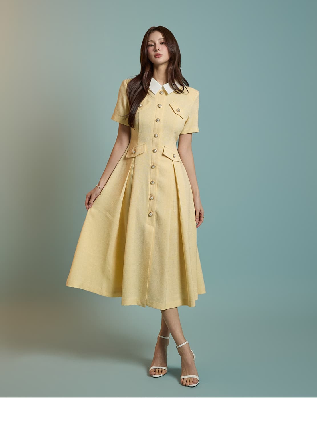 [백화점 정품] 딘트 트위드 카라 원피스 15만 8천원 상품이미지3