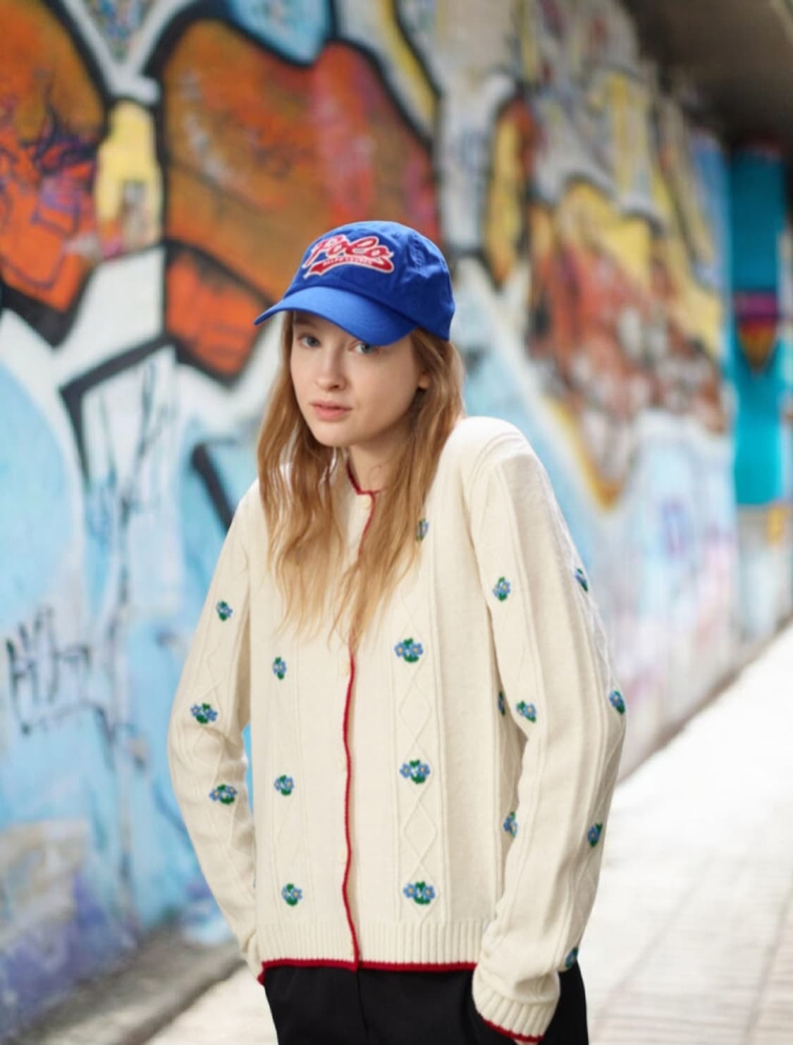 앤유 AND YOU 라일락 플로럴 아이보리 여성가디건 F/27만 상품이미지1