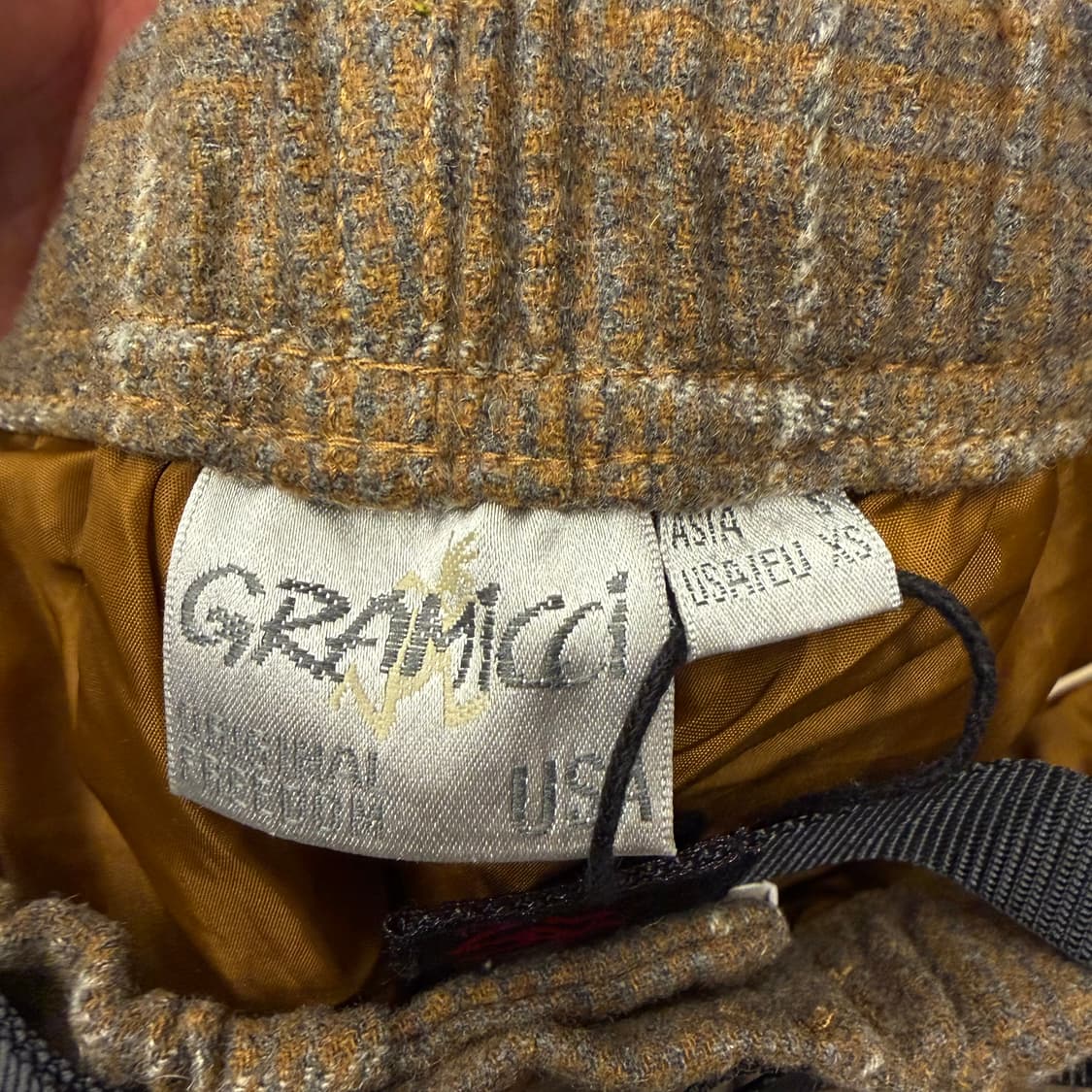 그라미치 울 블렌드 테이퍼드 체크 팬츠 S 상품이미지7