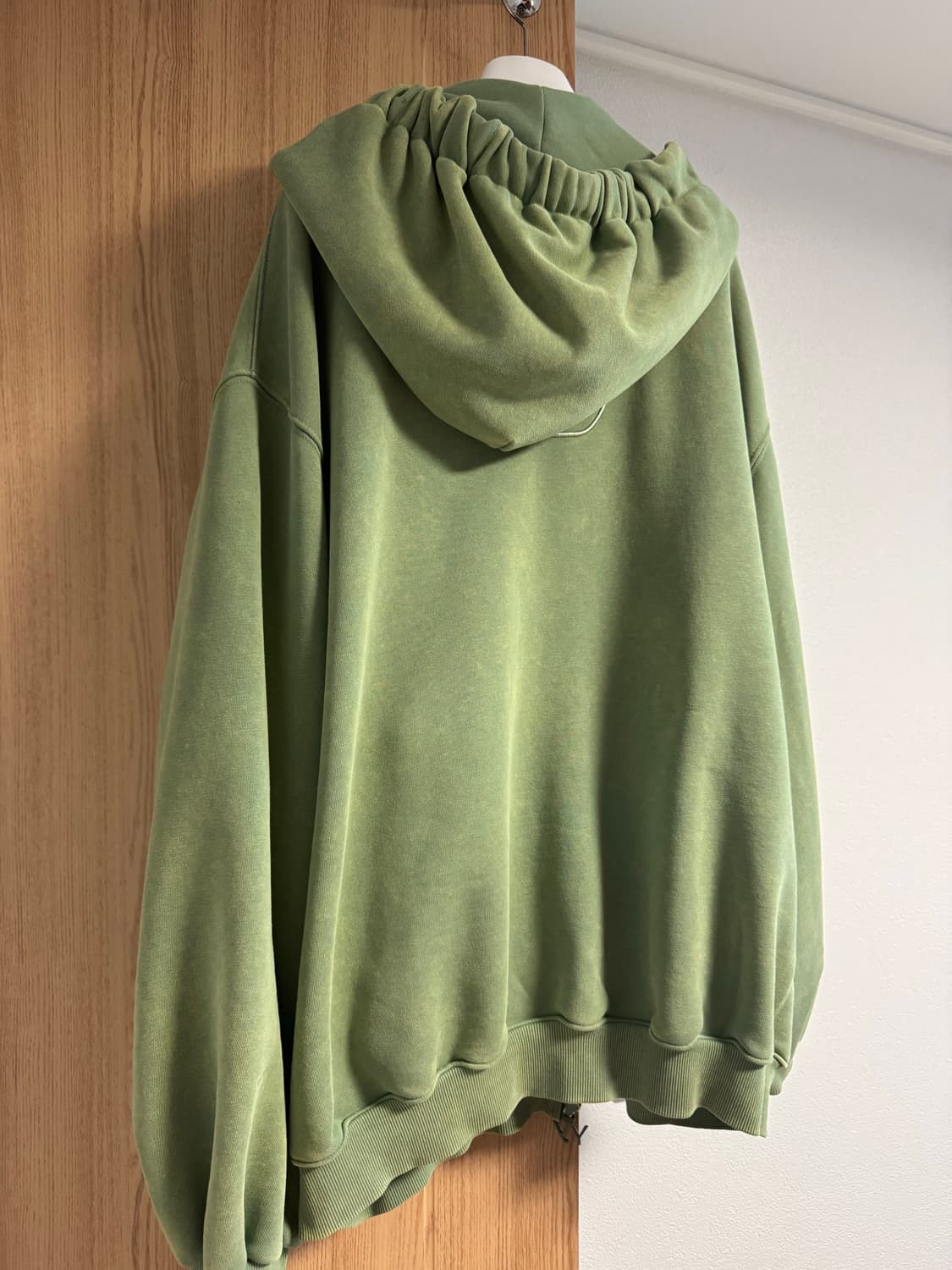 Openyy wide box hoodie 오픈와이와이 후드집업 그린 상품이미지3