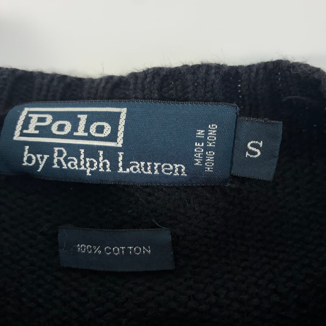 Polo  폴로 랄프로렌 자수 코튼 블랙 라운드 니트  상품이미지4