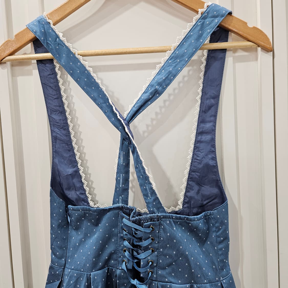 (시크릿 허니) 데님톤 도트 코르셋 원피스 상품이미지5