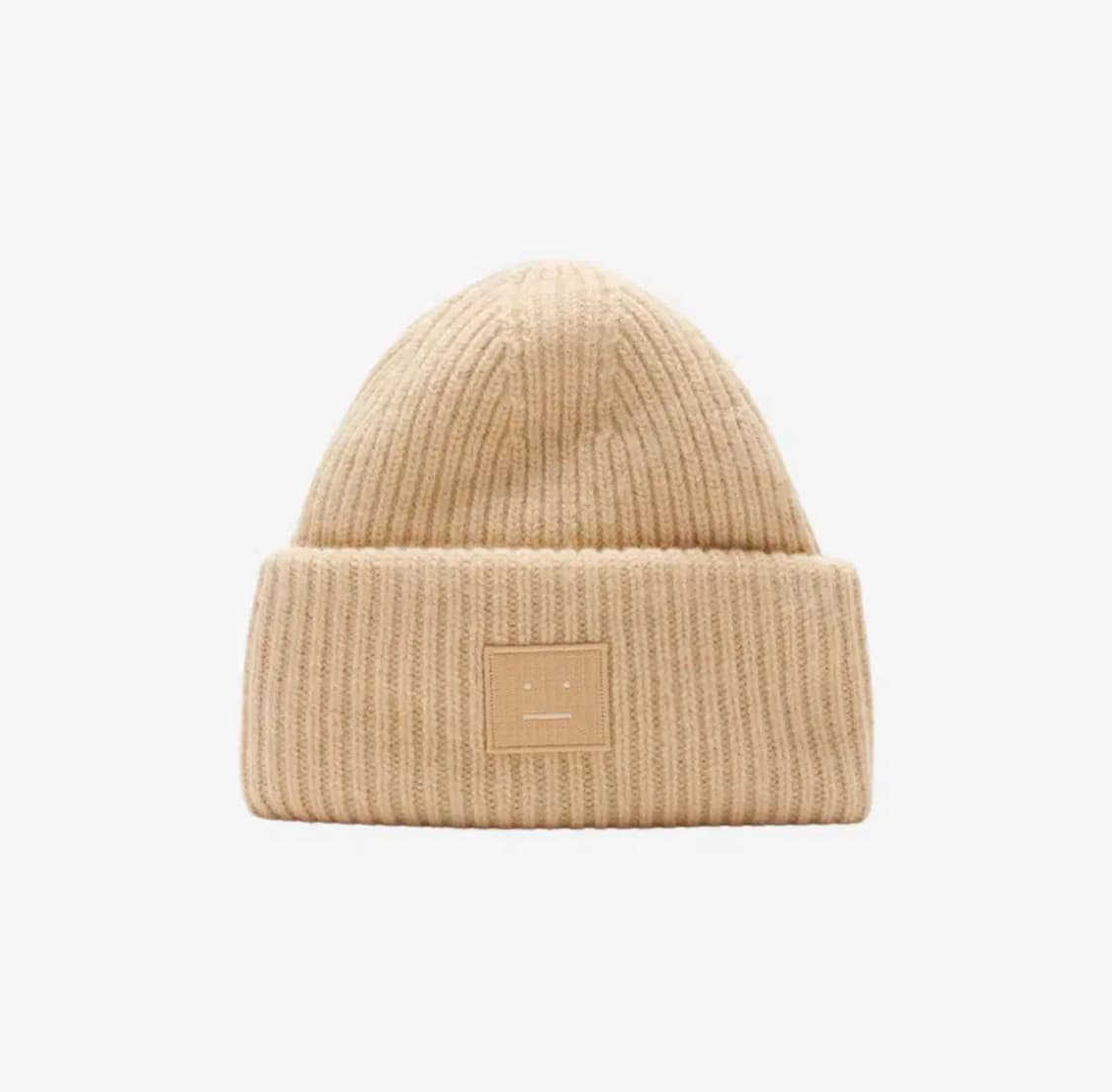 아크네 스튜디오 라지페이스 로고 비니 베이지 상품이미지1