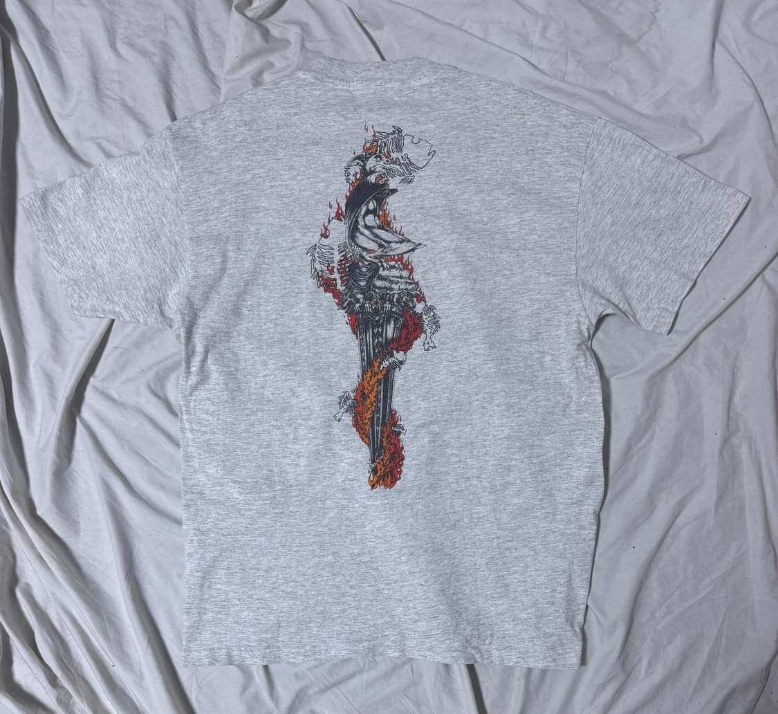 80s usa bronze age 피쉬본 프린트 티셔츠 스케이트보드 상품이미지2