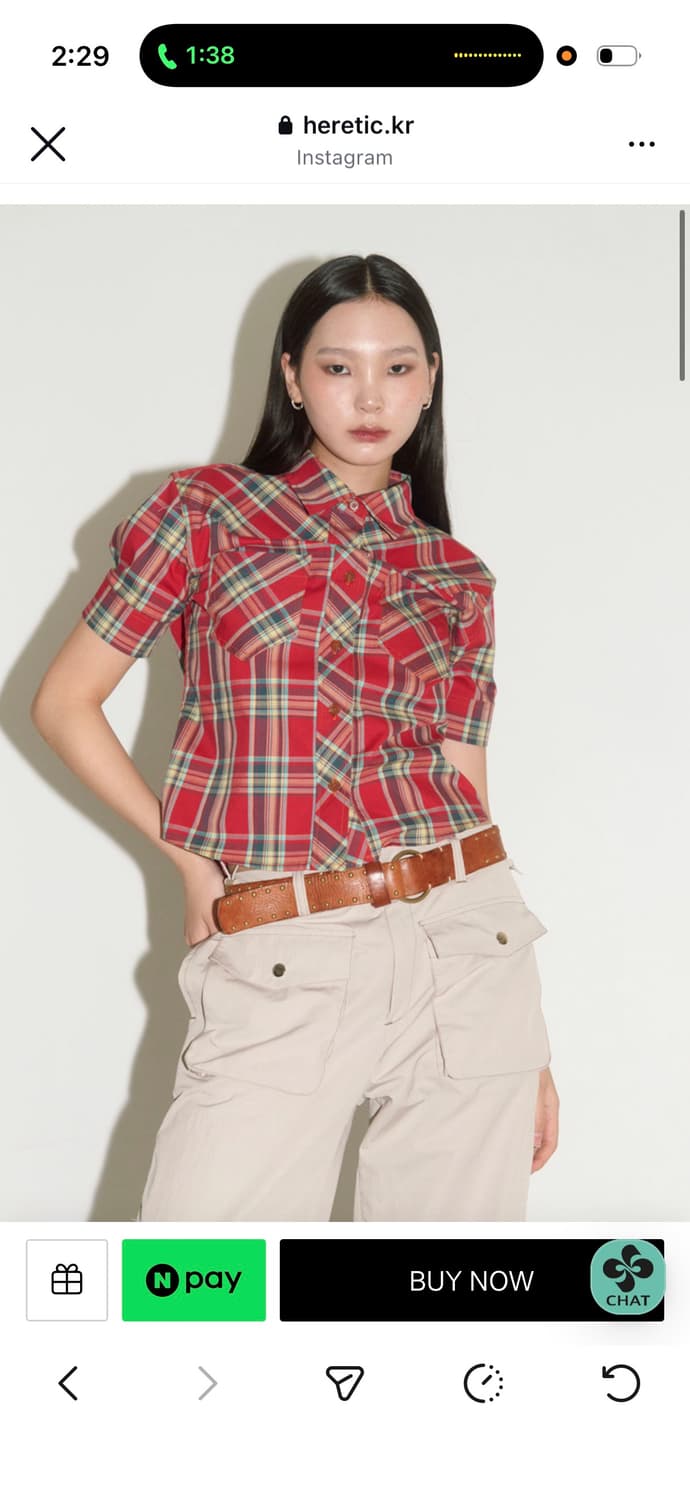 헤레틱 웨스턴 체크셔츠 레드 상품이미지1