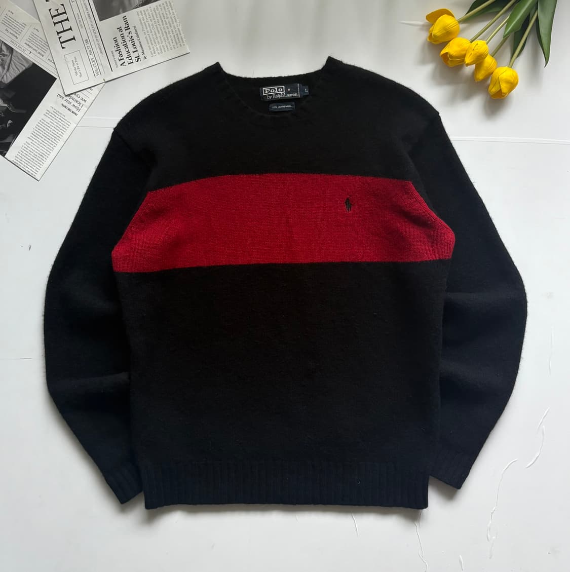 Polo 폴로랄프로렌 램스울 배색 니트 상품이미지2