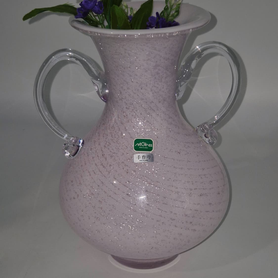 70s 이와츠 히네리 은박 핑크 귀달이 대형 꽃병 상품이미지9