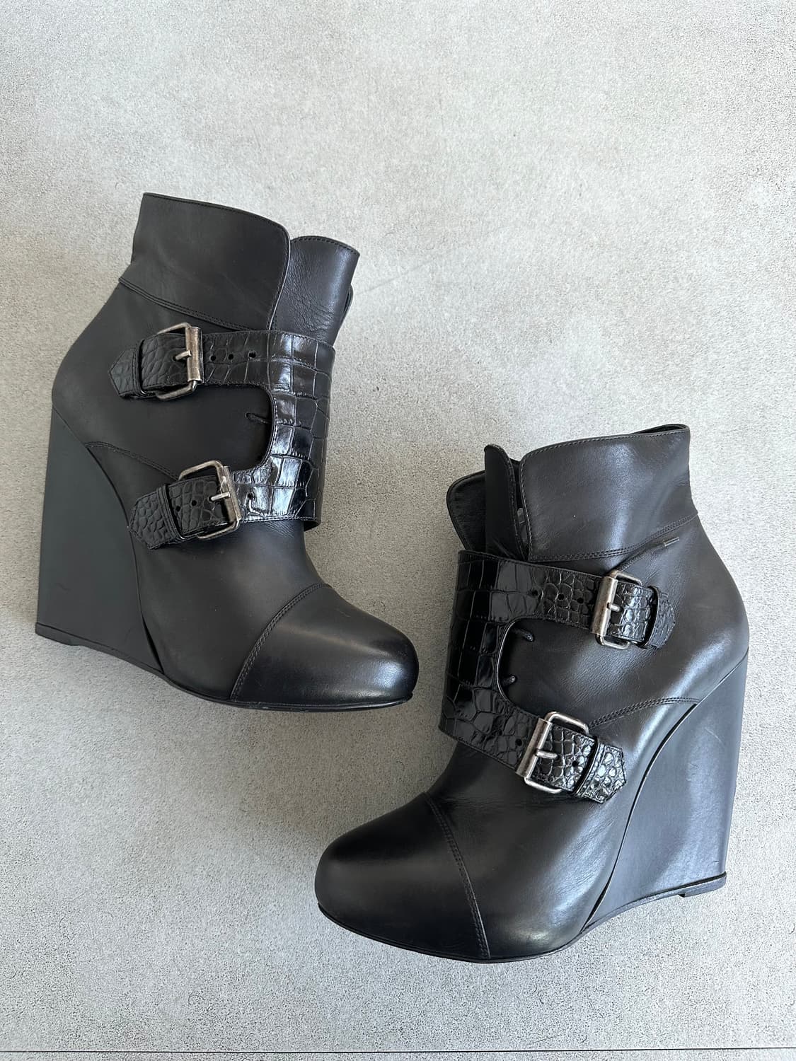 사카이 블랙 버클 레더 웨지부츠 상품이미지6