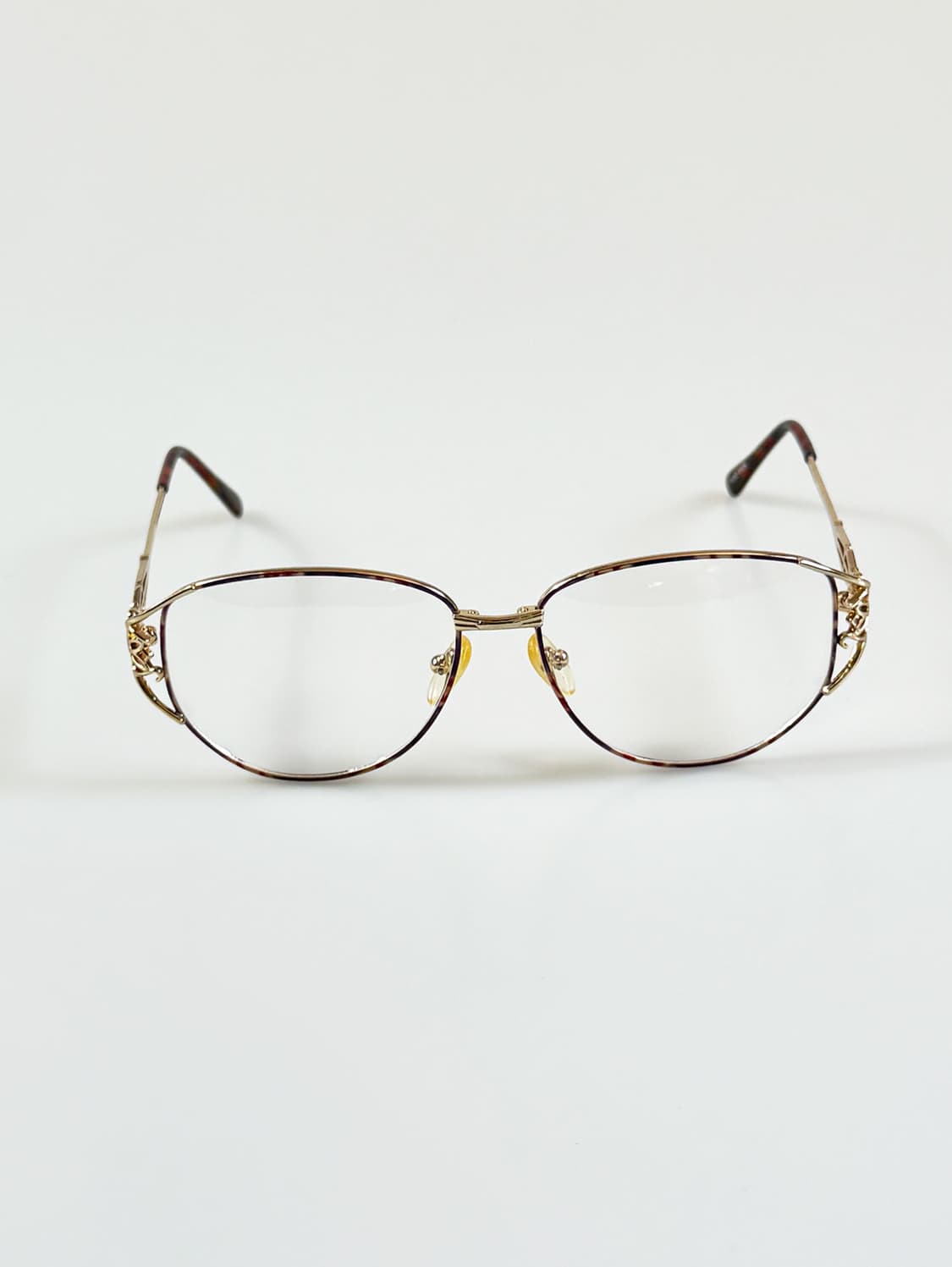 90s 유로피안 골드 레오파드 오벌 프레임 빈티지 안경 상품이미지2