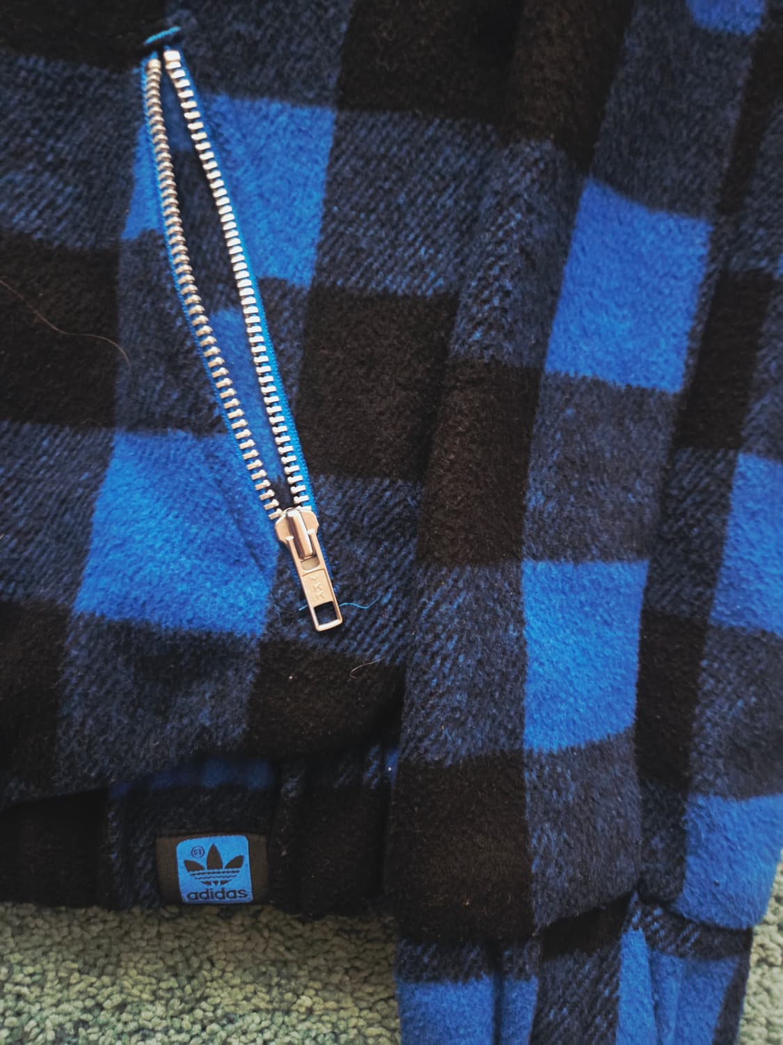 아디다스 체크 울 모직 자켓 95사이즈 상품이미지3