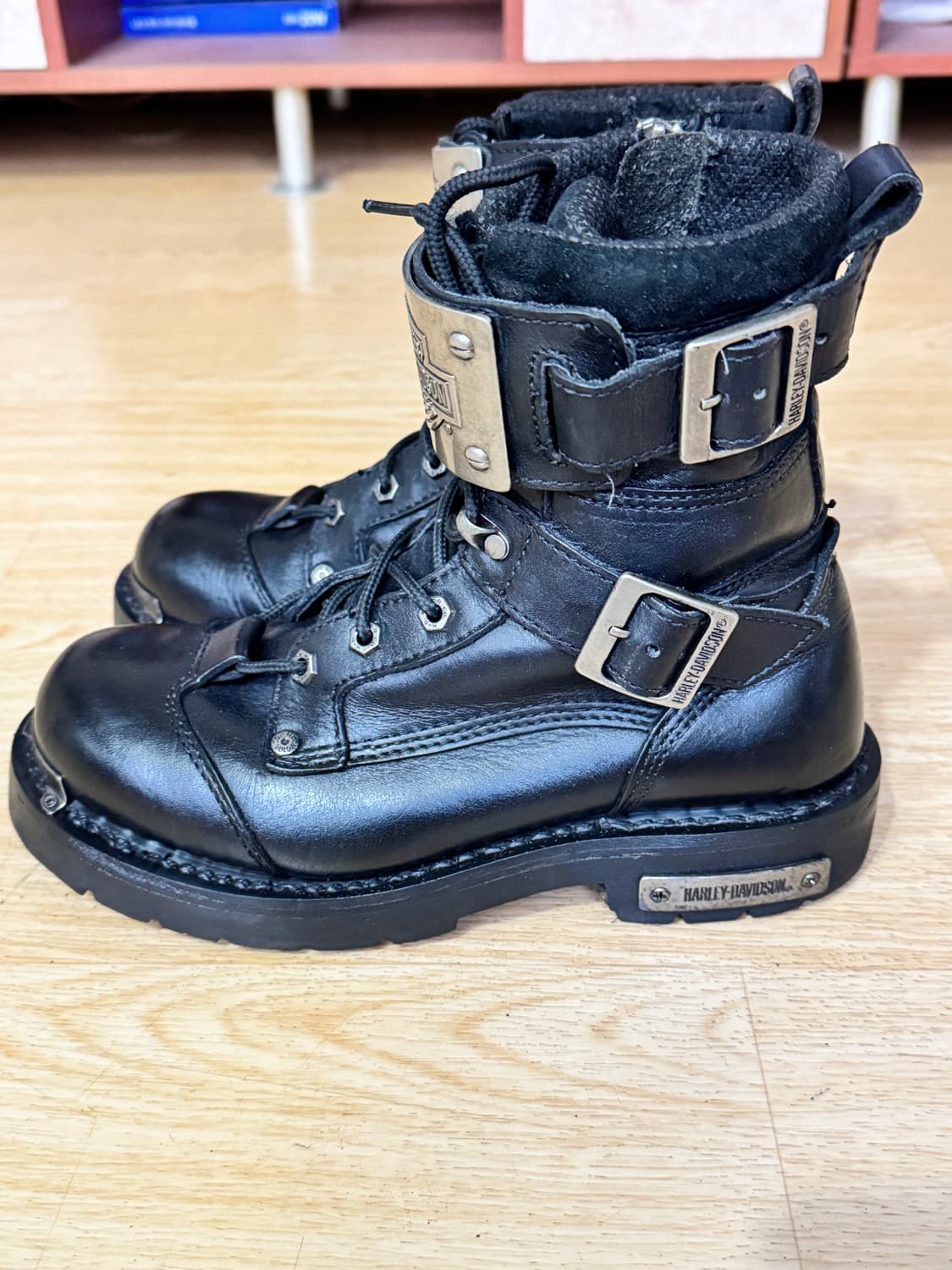 할리데이비슨 블랙 가죽 워커 40uk 상품이미지2