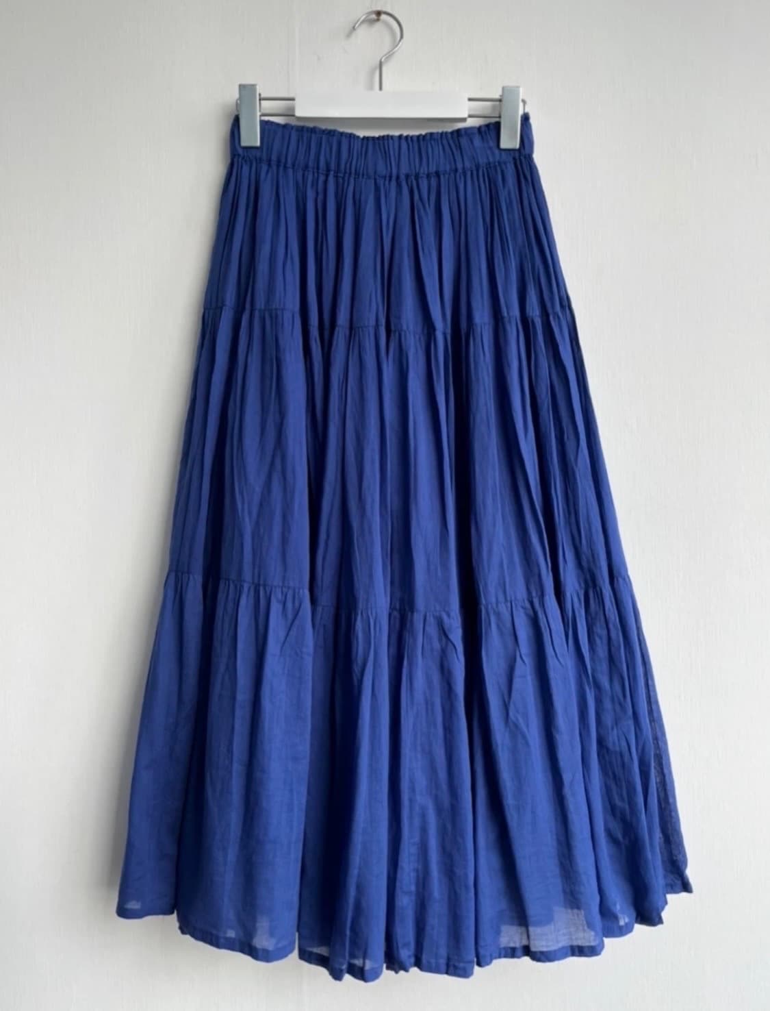 *SALE) 블루 주름 롱 스커트 상품이미지1