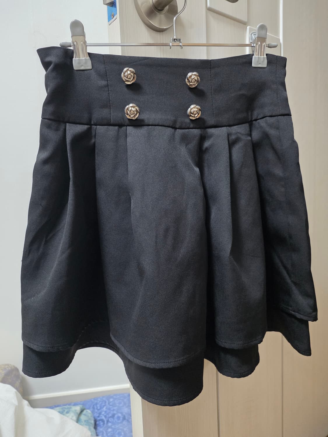 디마럽 디어 마이 러브 로즈 장미 버튼 티어드 플레어 미니 스커트 상품이미지3