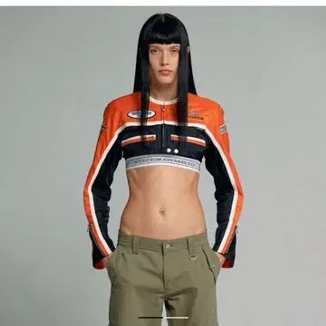 스컬프터 모터자켓 오렌지 블랙  상품이미지2