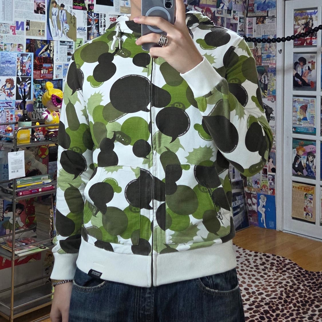 후부 카모패턴 하이넥 후드집업 상품이미지1