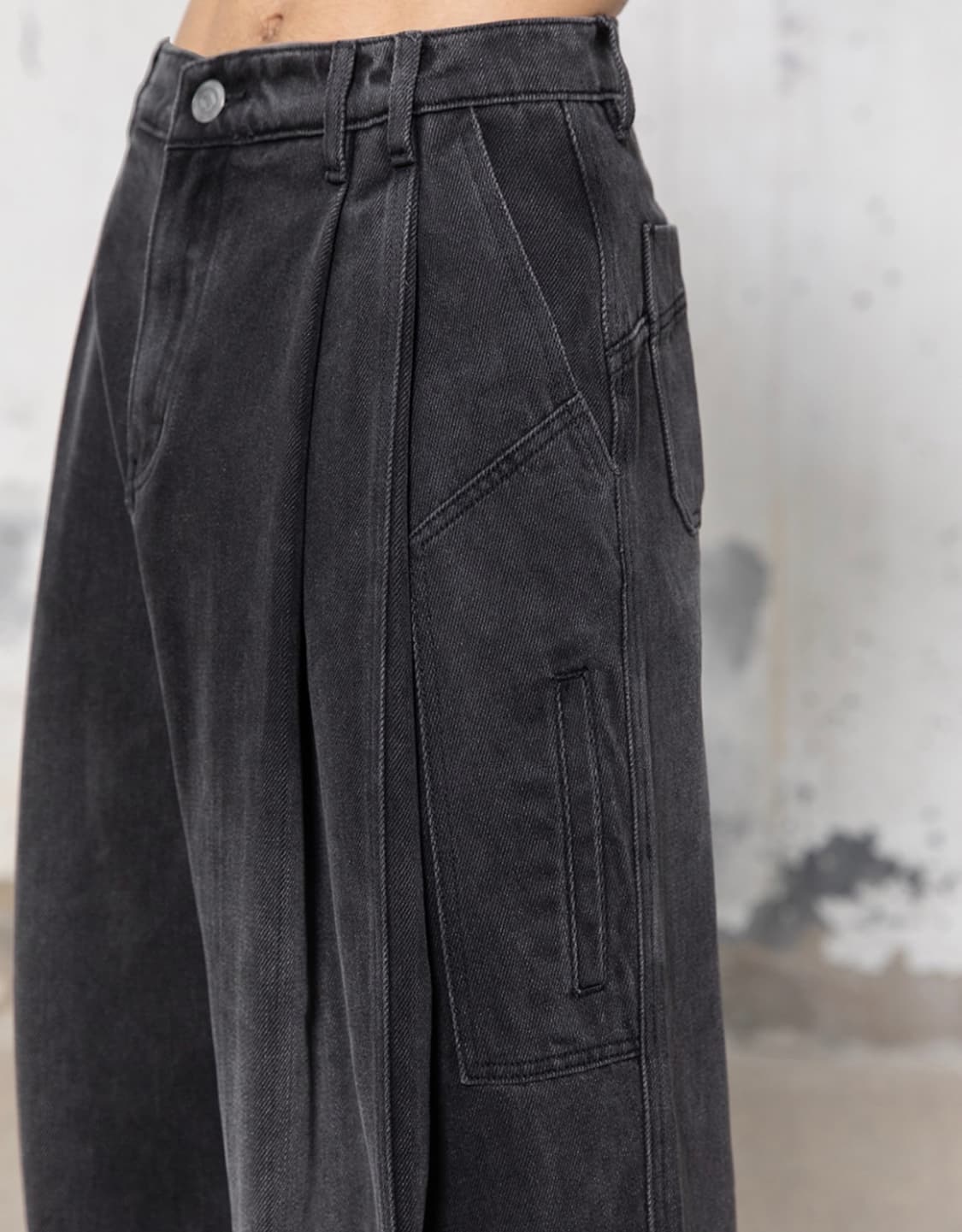 비긴202 베네타 투턱 데님팬츠 오프블랙 2 상품이미지3