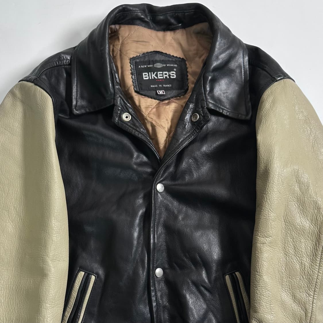 VTG 배색 리얼레더 자켓 상품이미지2