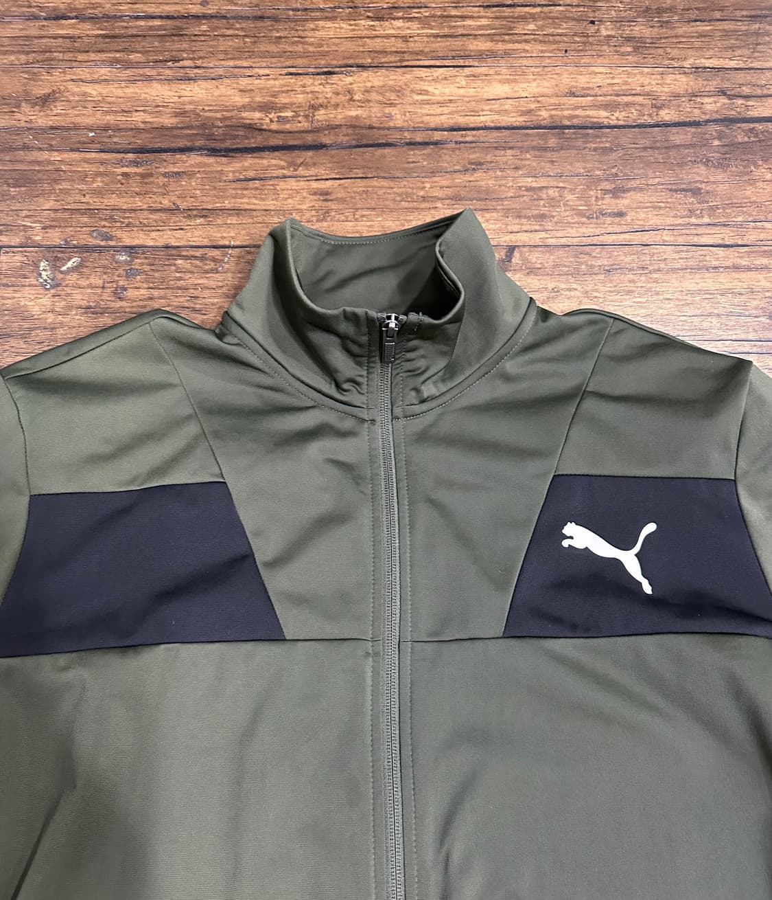 PUMA 푸마 집업 트레이닝 XL 105 카키 배색 자켓 상품이미지2