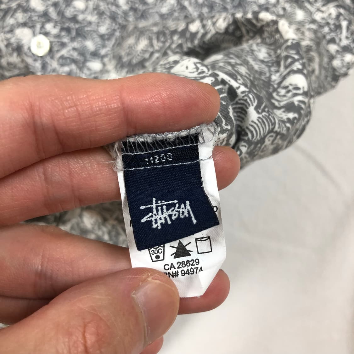 90s 스투시 해골 스컬 패턴 포켓 반팔셔츠 남방 상품이미지9