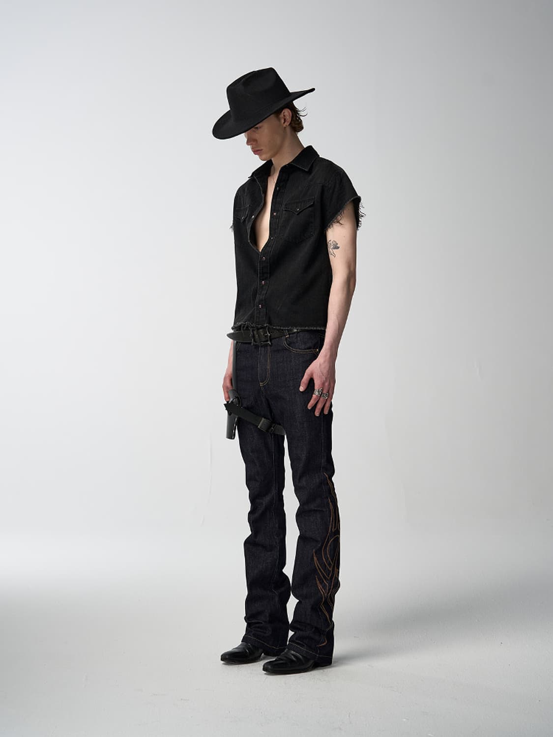 Kirr 데님 블랙 셔츠 L 상품이미지4