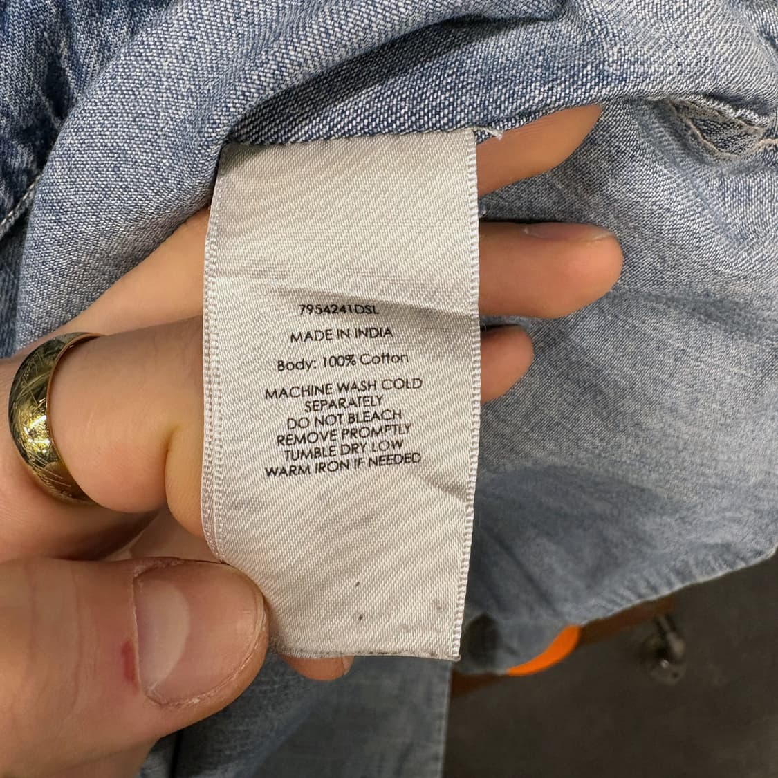 데님 앤 서플라이 랄프로렌 웨스턴 포켓 워싱 데님셔츠 펄버튼 N716 상품이미지8