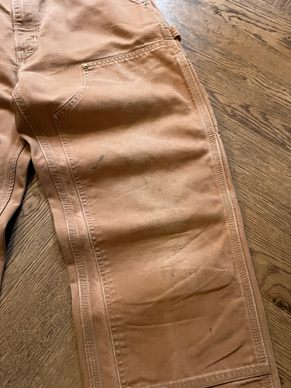 [34]칼하트 Made in USA 더티워싱 브라운 더블니 워크 팬츠 상품이미지5