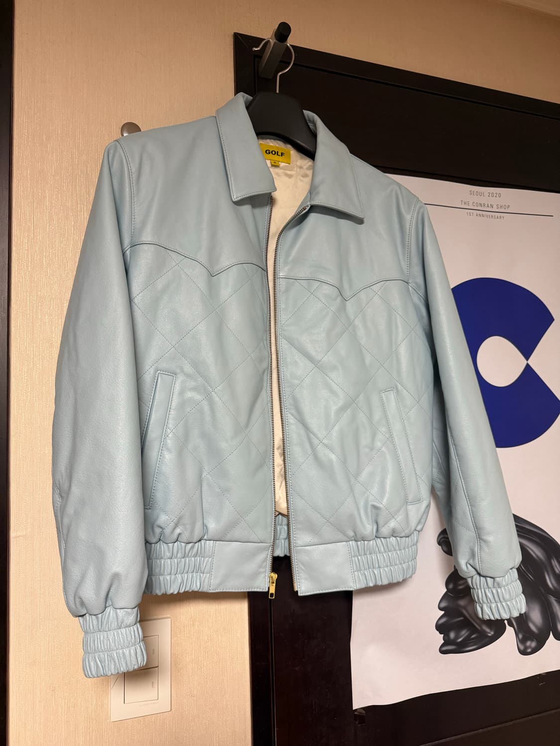 골프왕 퀼팅 레더자켓 상품이미지1