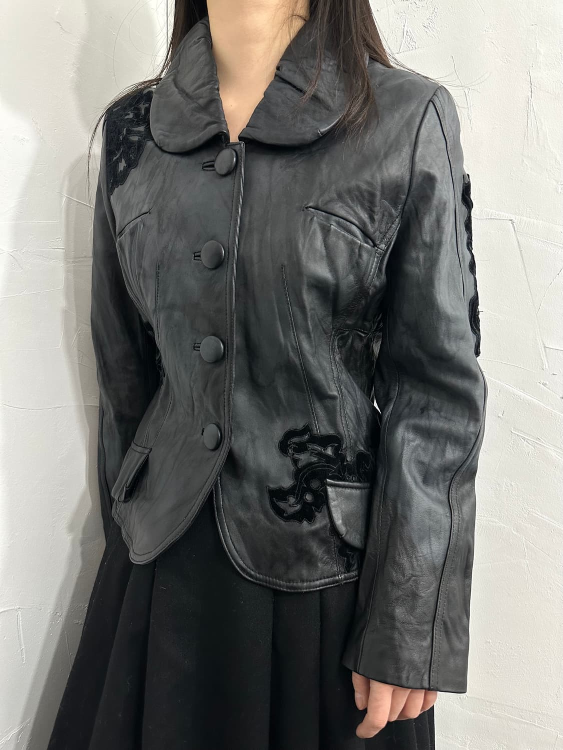 oriental detail leather jacket 상품이미지7