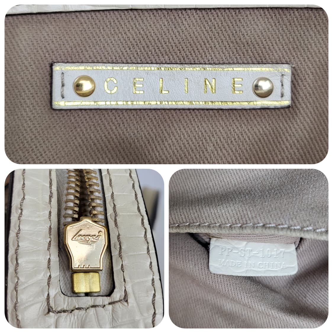 정품 셀린느 마카담 캔버스 & 크록 엠보싱 가죽 숄더백 상품이미지9