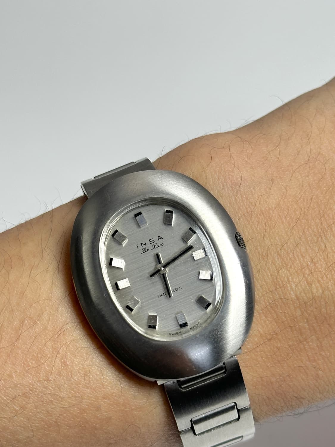 인사 드 뤽스 빈티지 오벌 스틸 손목시계 상품이미지4