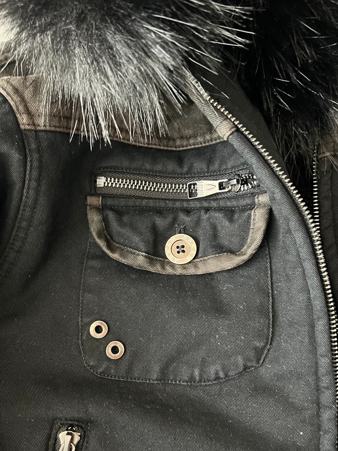 아캄 퍼 카모 자켓 1사이즈 Fur Camo Contrast Jacket 상품이미지2